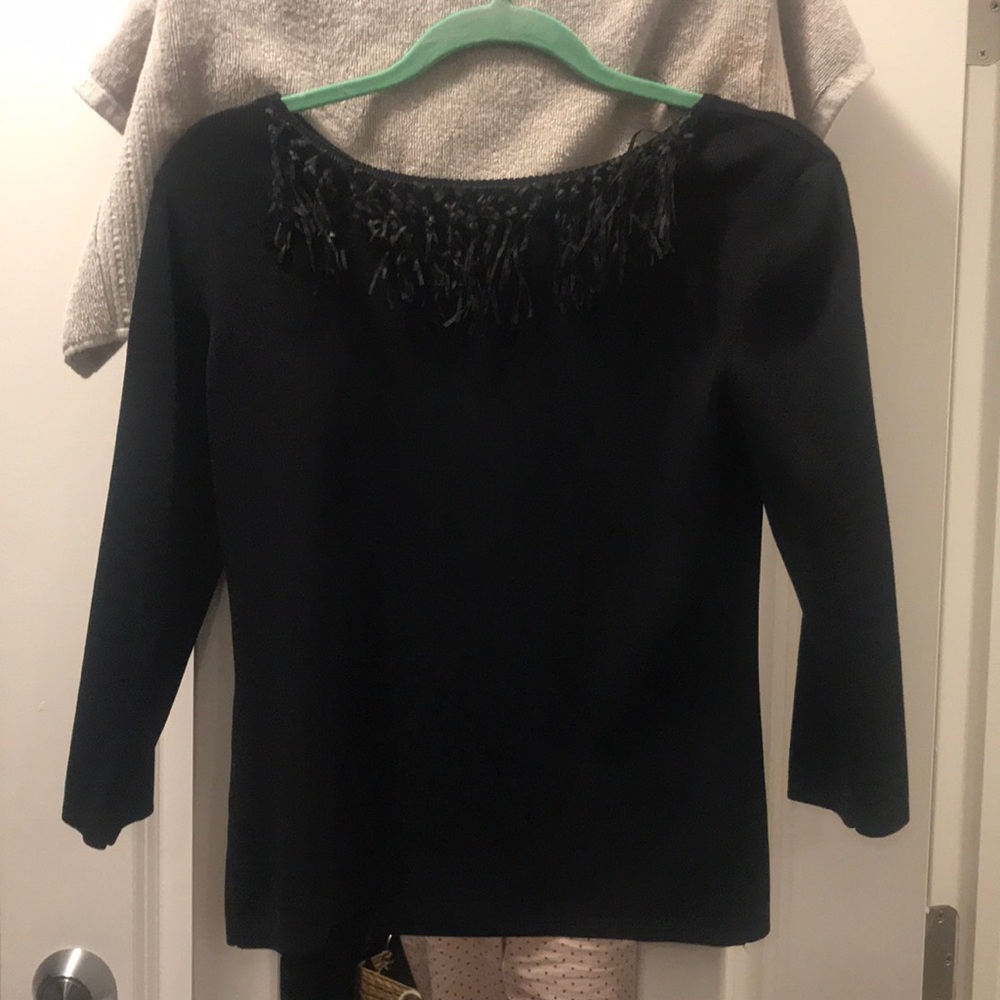 Black dress shirt with fringe